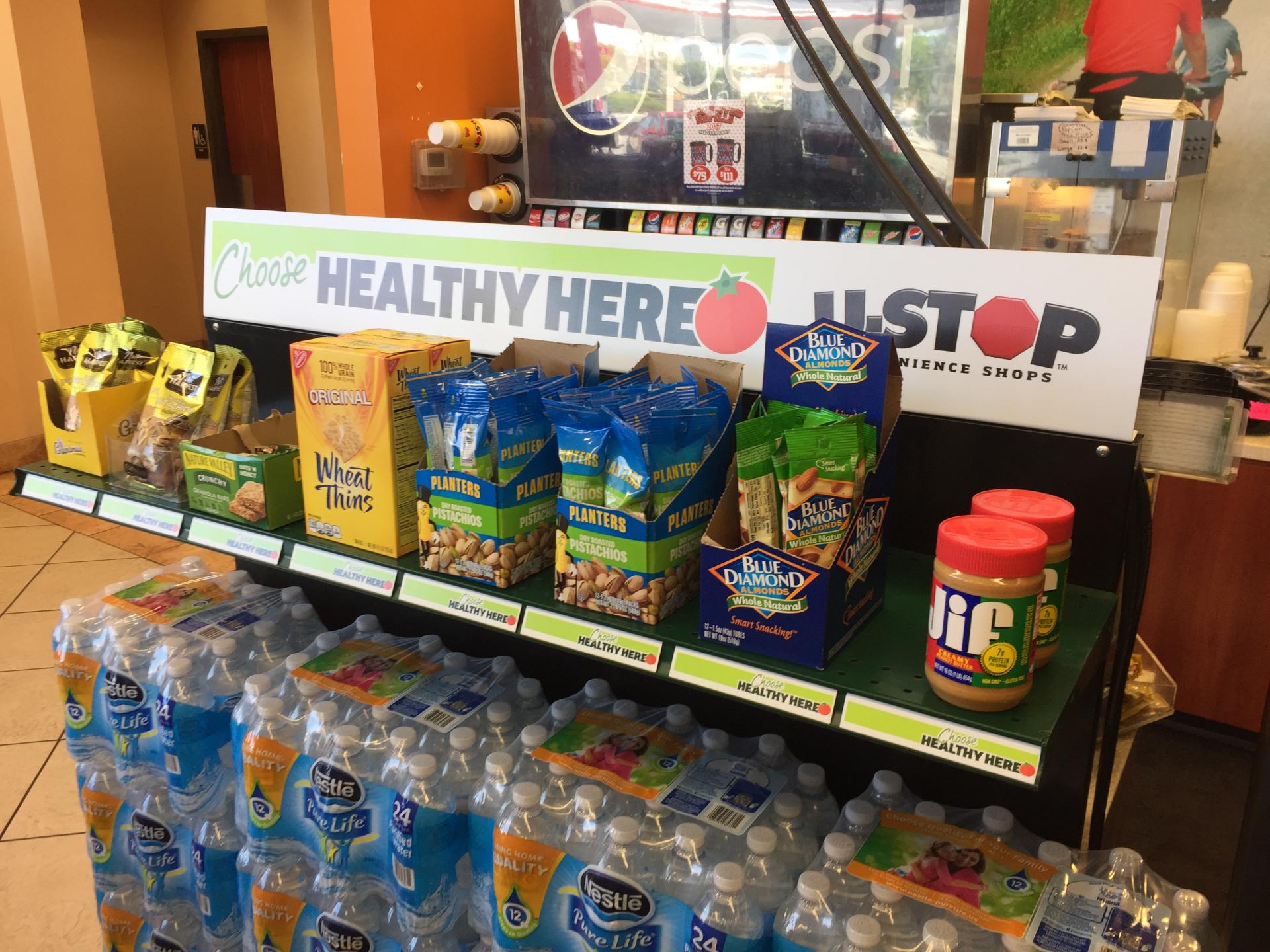 choose-healthy-here signage in gas station
