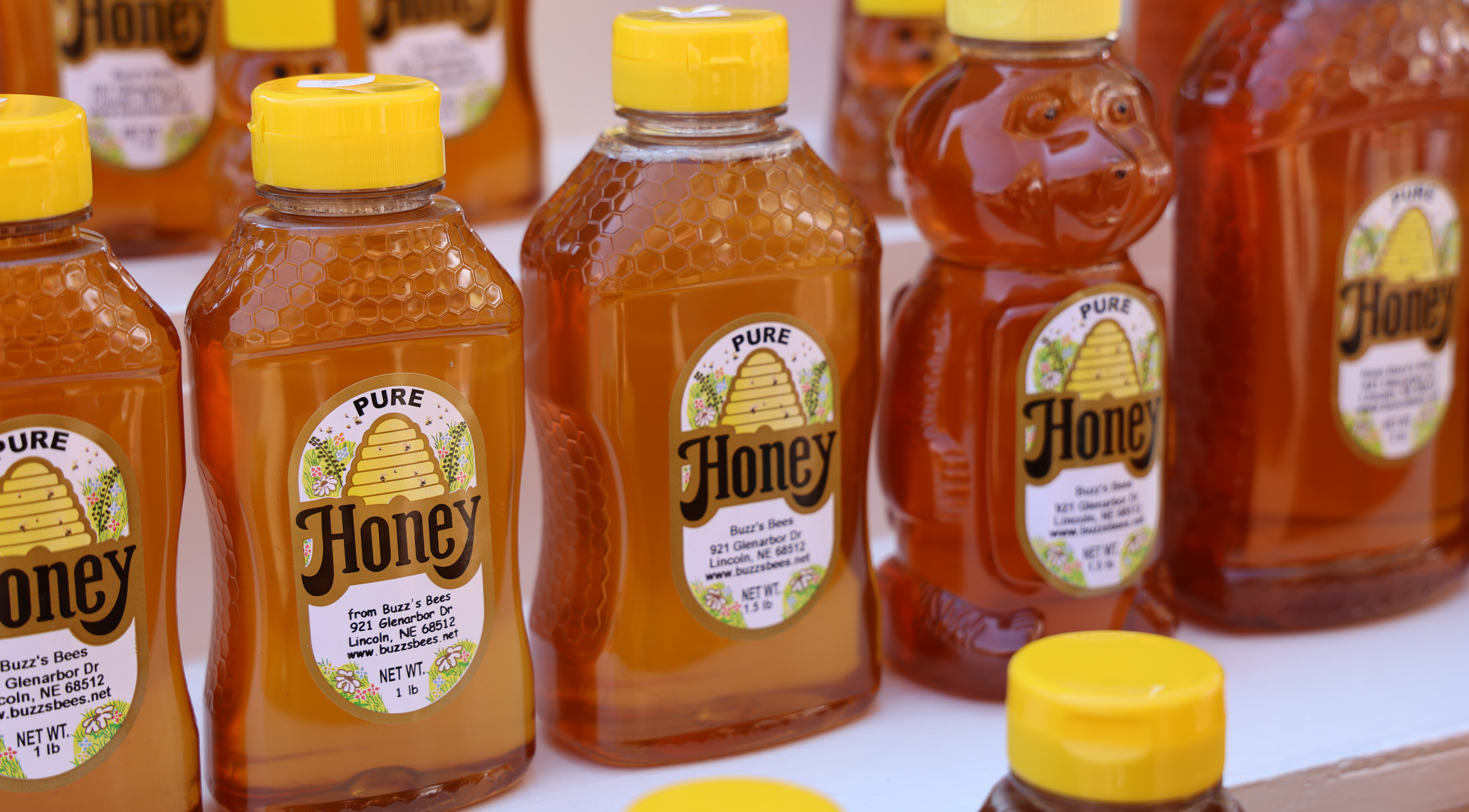 Jars of honey. Photo by Russell Shaffer