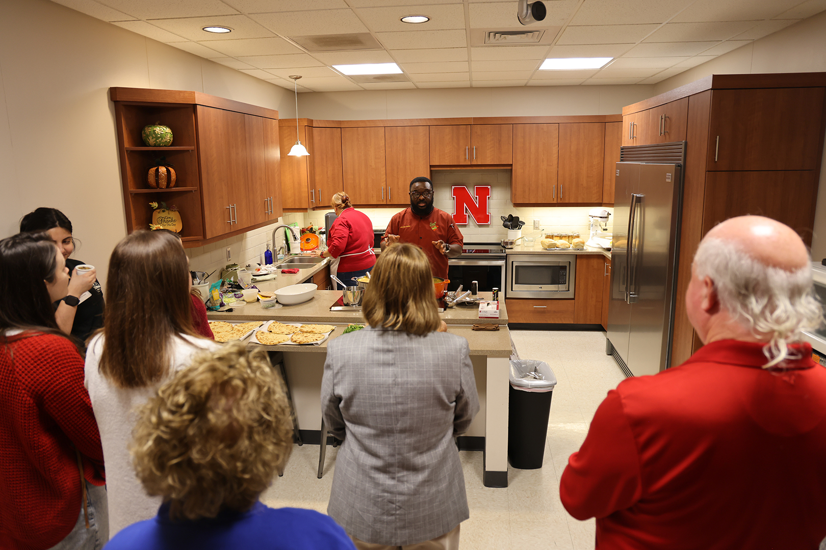 Local chef presents to attendees at a Nebraska Extension international food event. Photo by Russell Shaffer