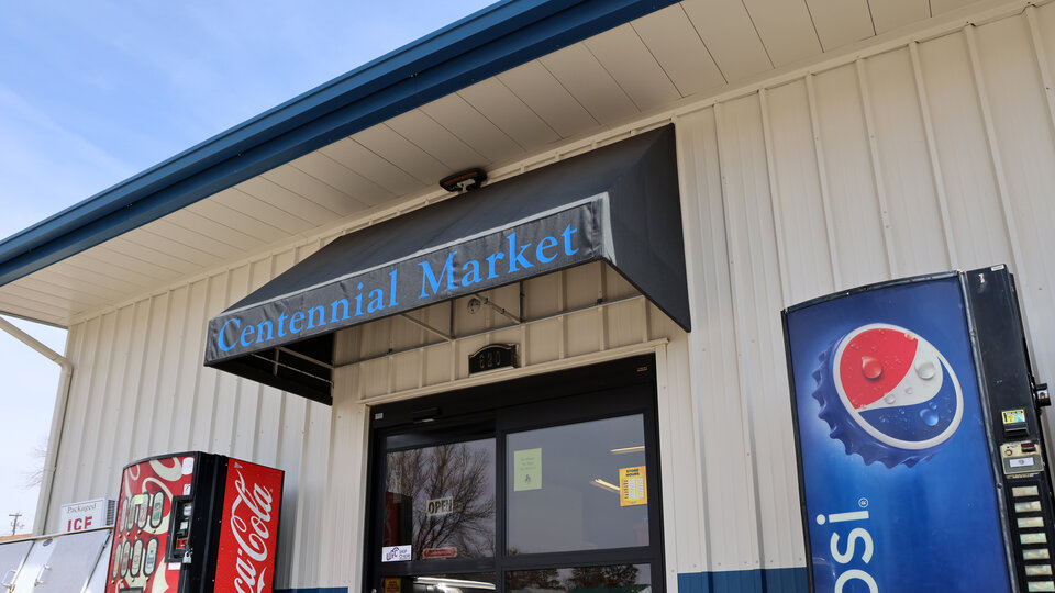 The entrance to the Centennial Marketplace Cooperative in Utica, Neb. Photo by Russell Shaffer